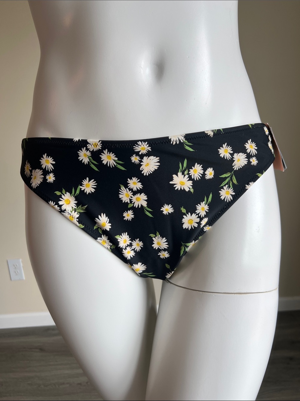 Shade & Shore Reversible Cheeky Swim Bottom M Floral Polka Dot Low Rise High Leg